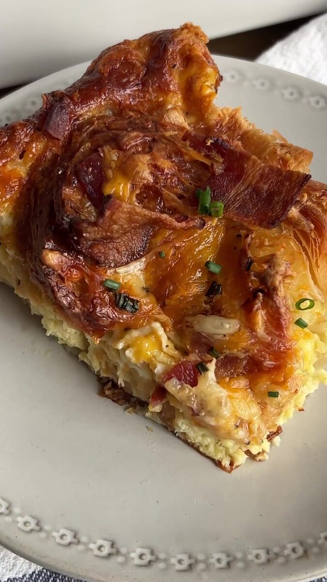 Bacon Egg & Cheese Croissant Bake