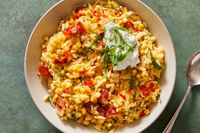 Creamy One-Pot Orzo With Corn and Bacon