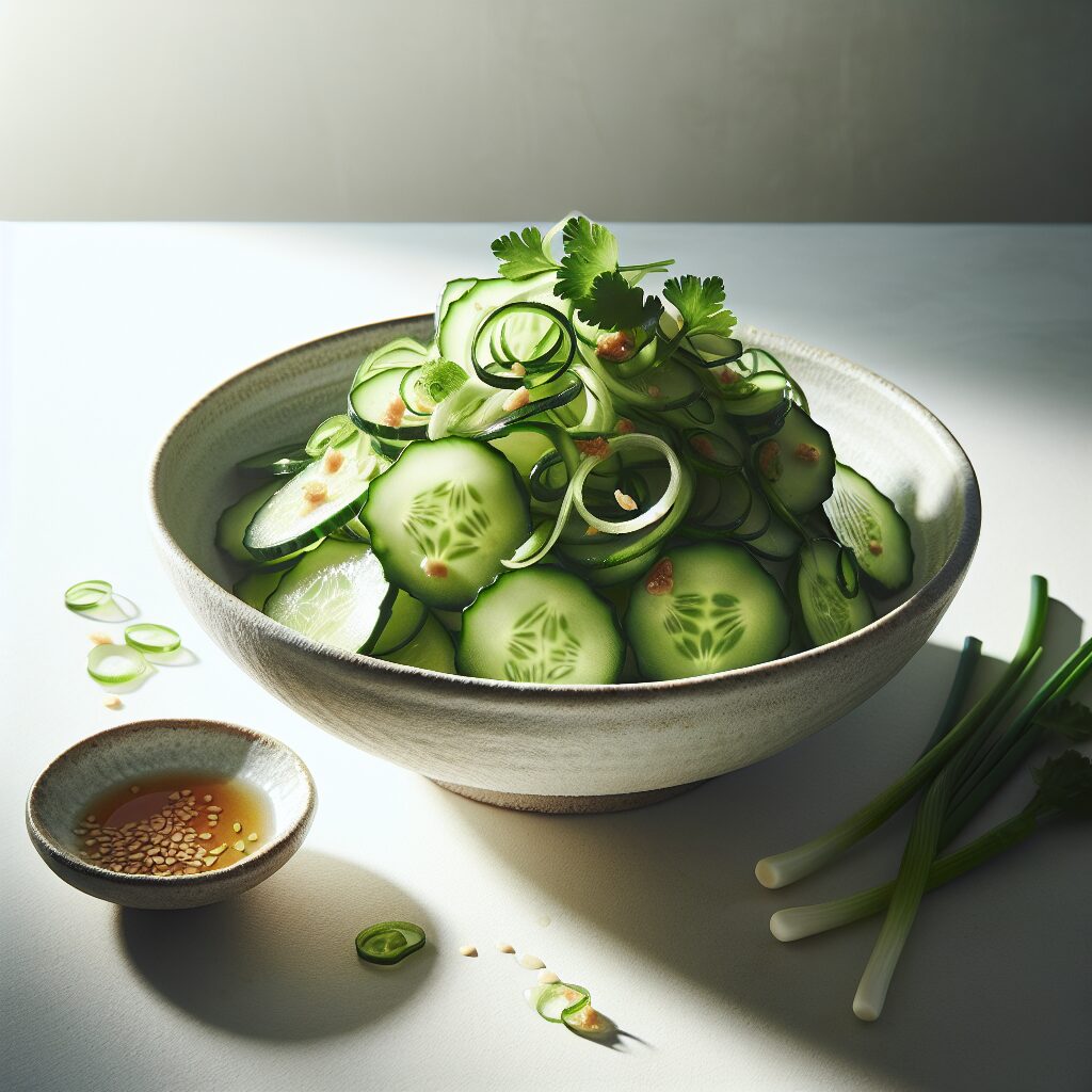 Cucumber Salad With Soy, Ginger and Garlic