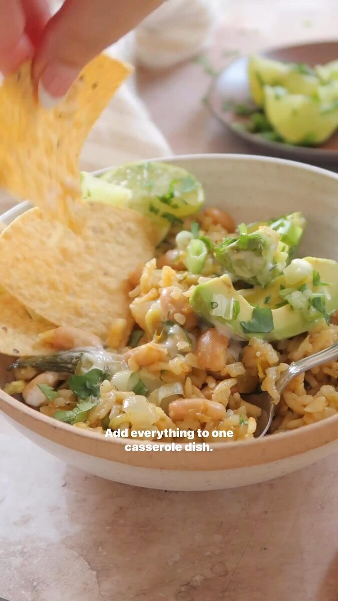 Green Chile Rice Bake