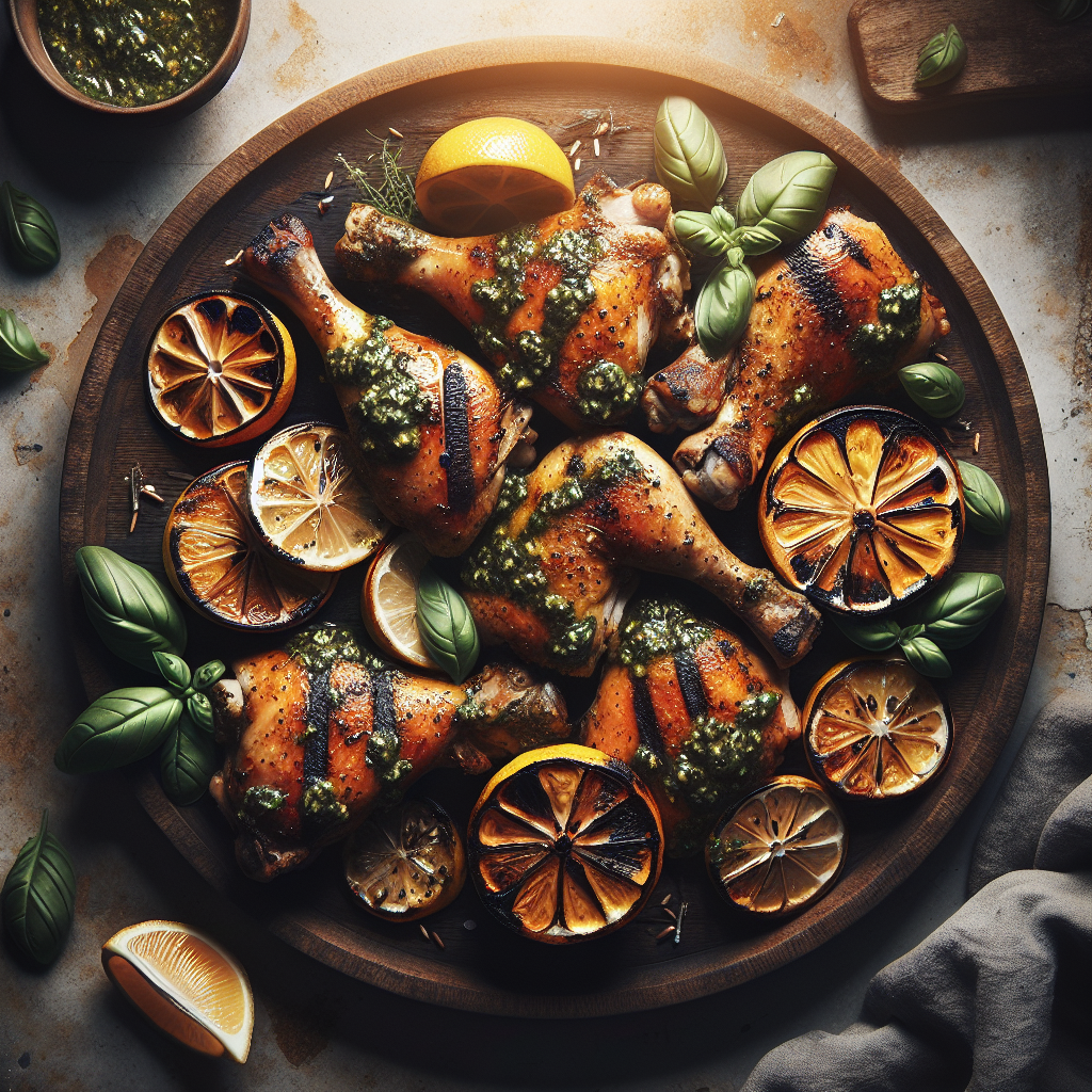 Grilled Pesto Yogurt Chicken Thighs