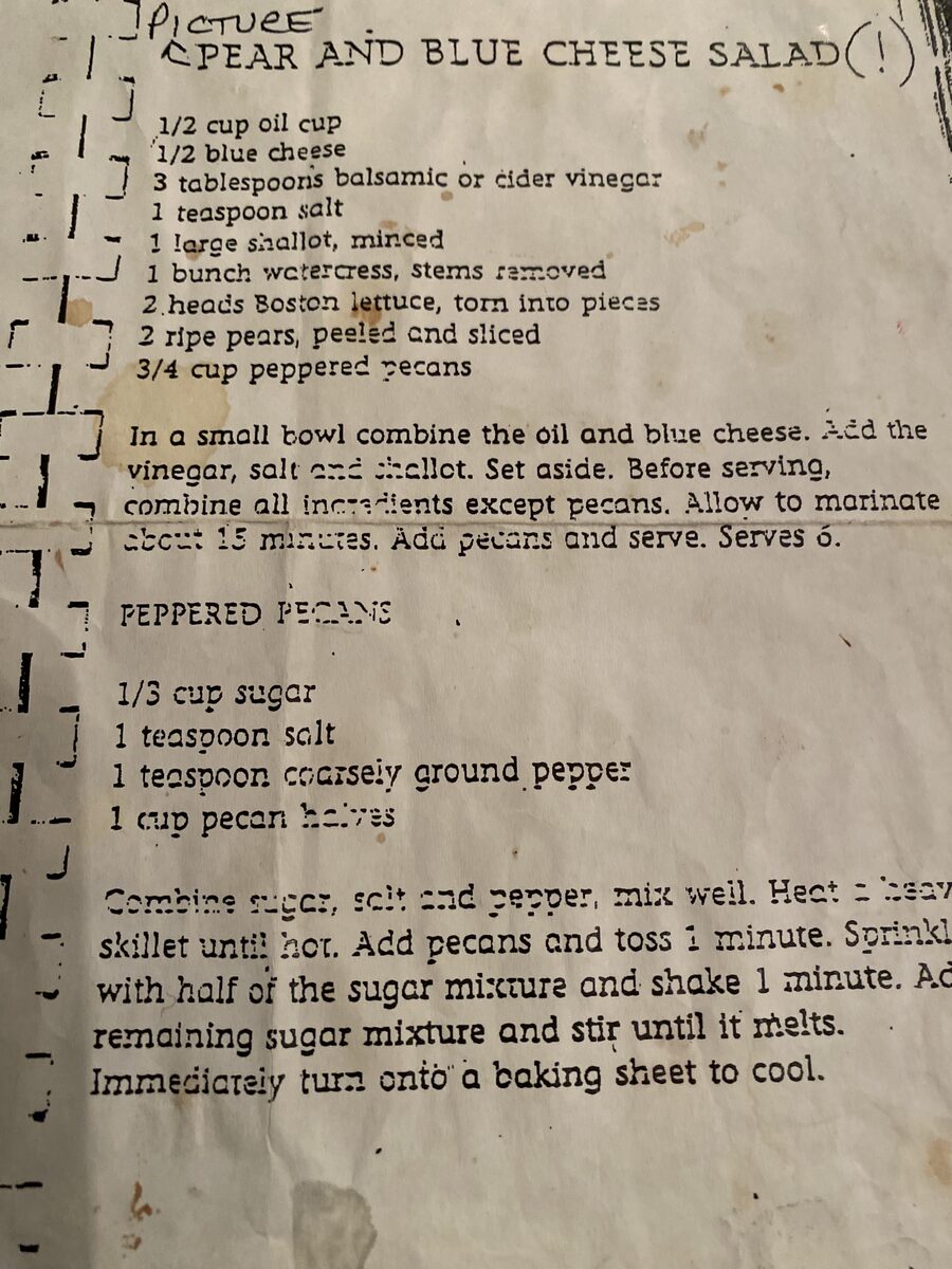 Pear and Blue Cheese Salad