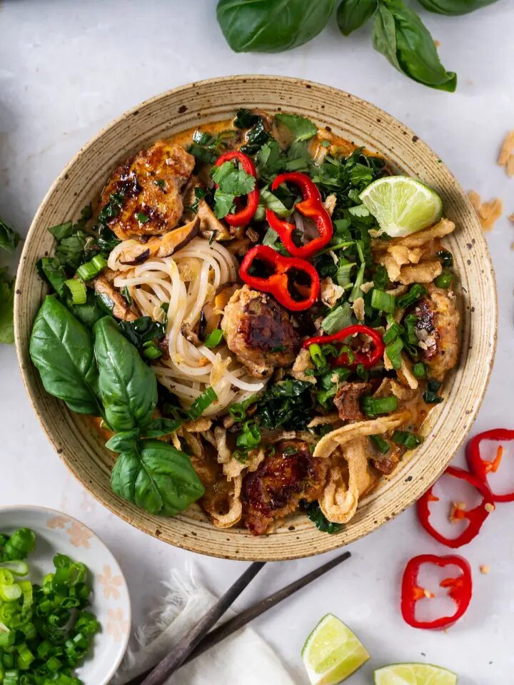 Thai-Inspired Chicken Meatball Soup